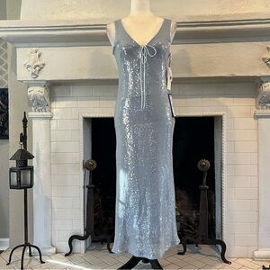 Katia Ray Sky Baby Blue Sequin Party Prom Formal Dress Juniors Size Medium NWT